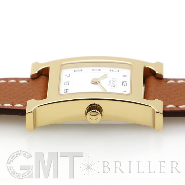 HERMES エルメス Hウォッチ HH1.201.131/UU35  036732WW00 Hウォッチ ゴールドプレーテッド ゴールドブラウン 10