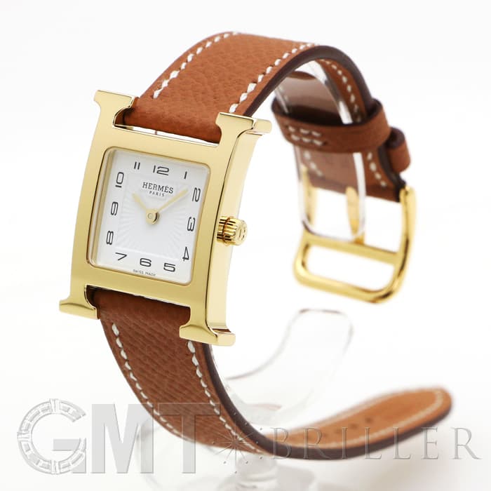 HERMES エルメス Hウォッチ HH1.201.131/UU35  036732WW00 Hウォッチ ゴールドプレーテッド ゴールドブラウン 12