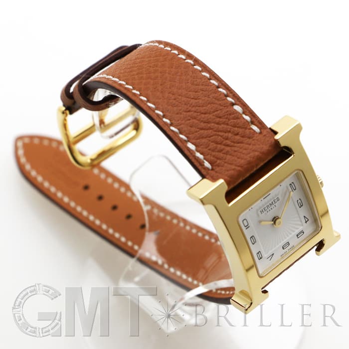 HERMES エルメス Hウォッチ HH1.201.131/UU35  036732WW00 Hウォッチ ゴールドプレーテッド ゴールドブラウン 14