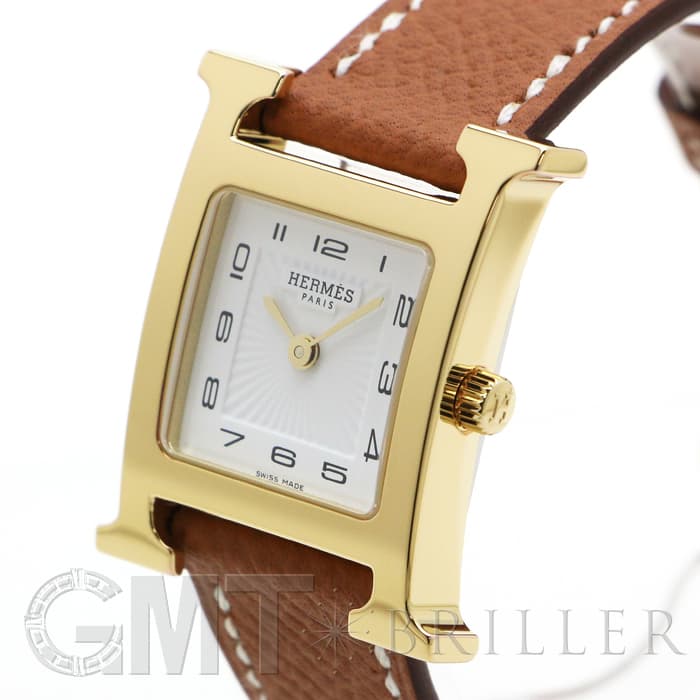 HERMES エルメス Hウォッチ HH1.201.131/UU35  036732WW00 Hウォッチ ゴールドプレーテッド ゴールドブラウン 15
