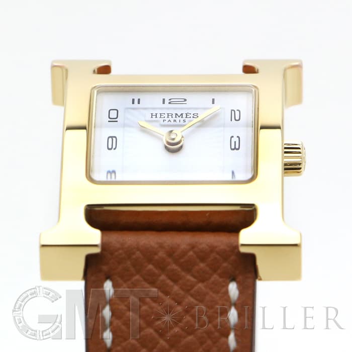 HERMES エルメス Hウォッチ HH1.201.131/UU35  036732WW00 Hウォッチ ゴールドプレーテッド ゴールドブラウン 16