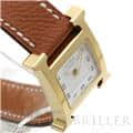 HERMES エルメス Hウォッチ HH1.201.131/UU35  036732WW00 Hウォッチ ゴールドプレーテッド ゴールドブラウン 17