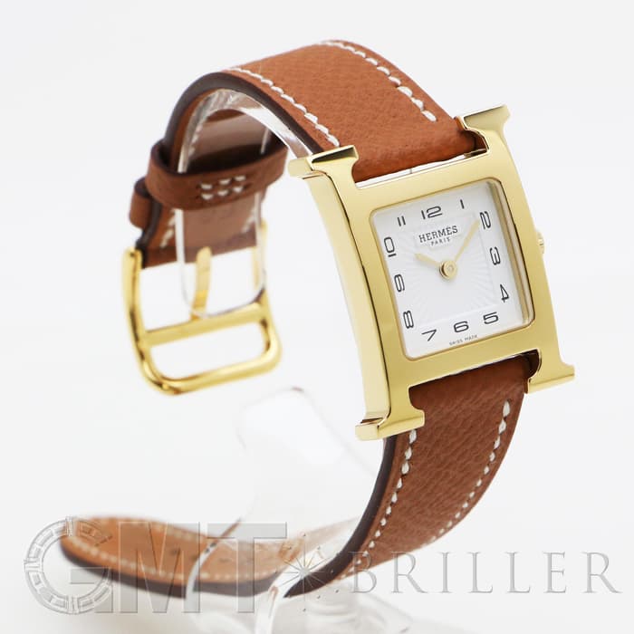 HERMES エルメス Hウォッチ HH1.201.131/UU35  036732WW00 Hウォッチ ゴールドプレーテッド ゴールドブラウン 1