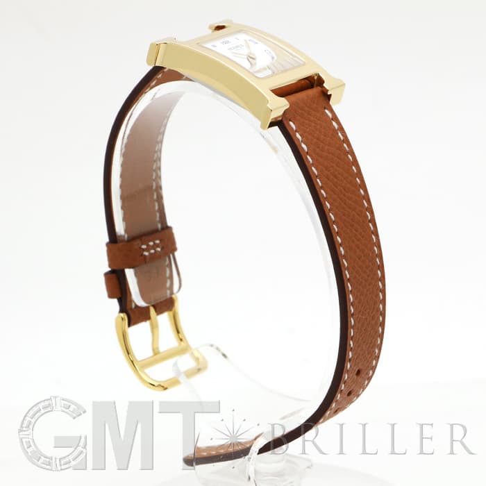 HERMES エルメス Hウォッチ HH1.201.131/UU35  036732WW00 Hウォッチ ゴールドプレーテッド ゴールドブラウン 19