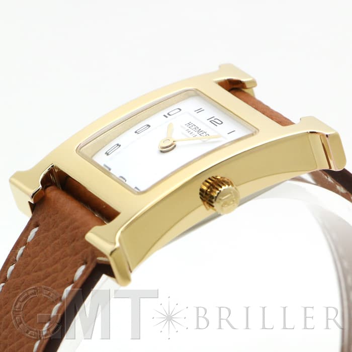 HERMES エルメス Hウォッチ HH1.201.131/UU35  036732WW00 Hウォッチ ゴールドプレーテッド ゴールドブラウン 20