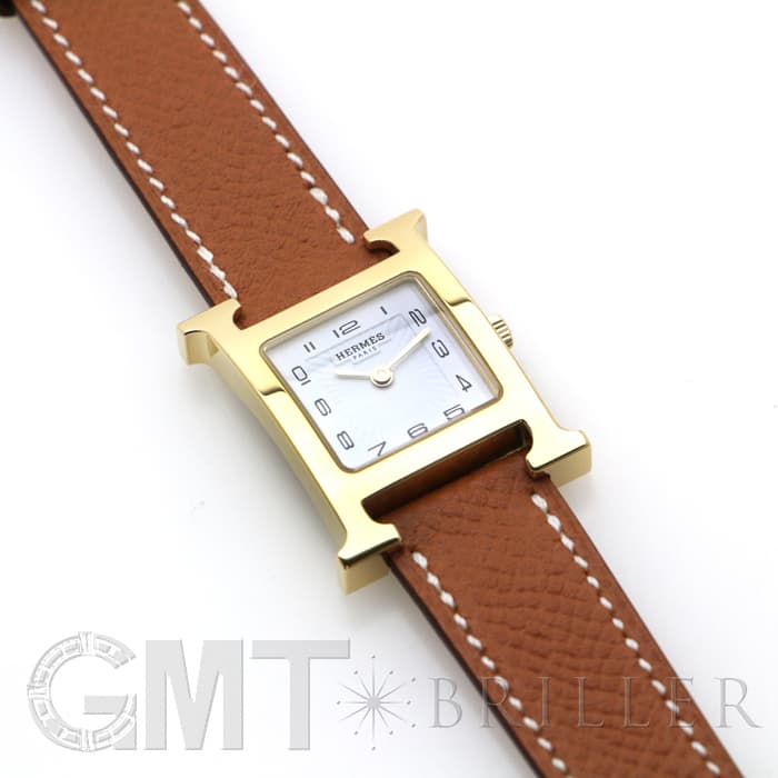 HERMES エルメス Hウォッチ HH1.201.131/UU35  036732WW00 Hウォッチ ゴールドプレーテッド ゴールドブラウン 23