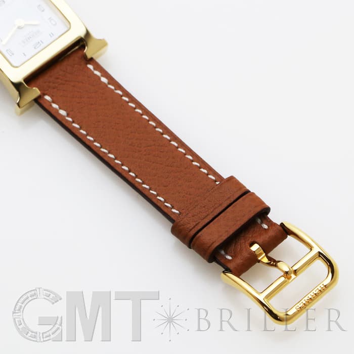 HERMES エルメス Hウォッチ HH1.201.131/UU35  036732WW00 Hウォッチ ゴールドプレーテッド ゴールドブラウン 27