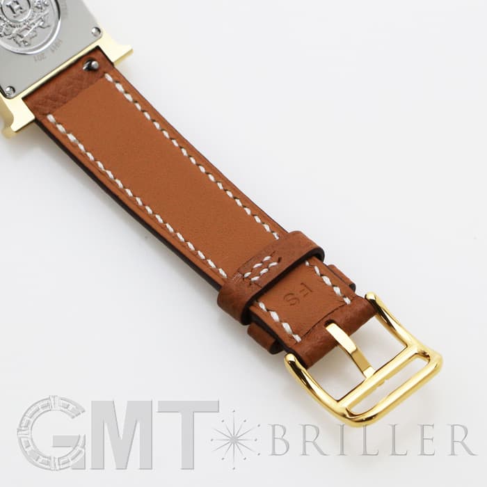 HERMES エルメス Hウォッチ HH1.201.131/UU35  036732WW00 Hウォッチ ゴールドプレーテッド ゴールドブラウン 28