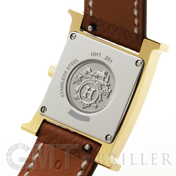 HERMES エルメス Hウォッチ HH1.201.131/UU35  036732WW00 Hウォッチ ゴールドプレーテッド ゴールドブラウン 4