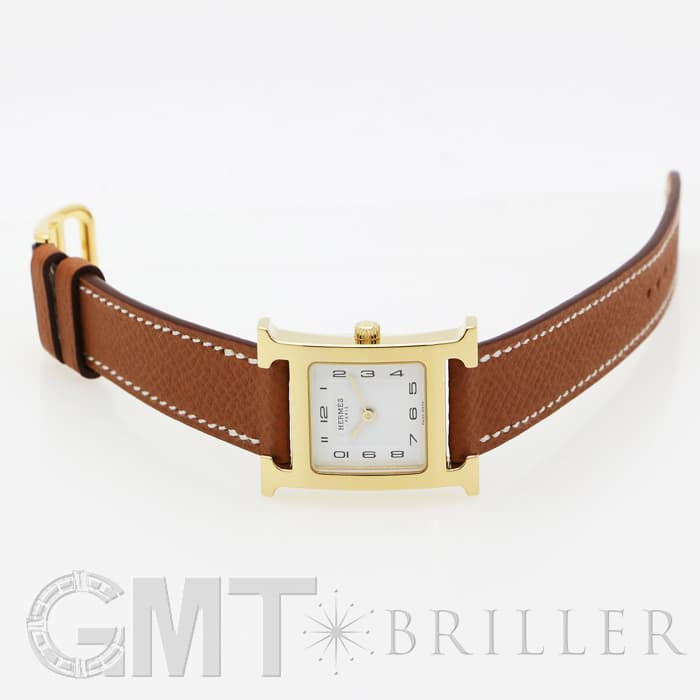 HERMES エルメス Hウォッチ HH1.201.131/UU35  036732WW00 Hウォッチ ゴールドプレーテッド ゴールドブラウン 8