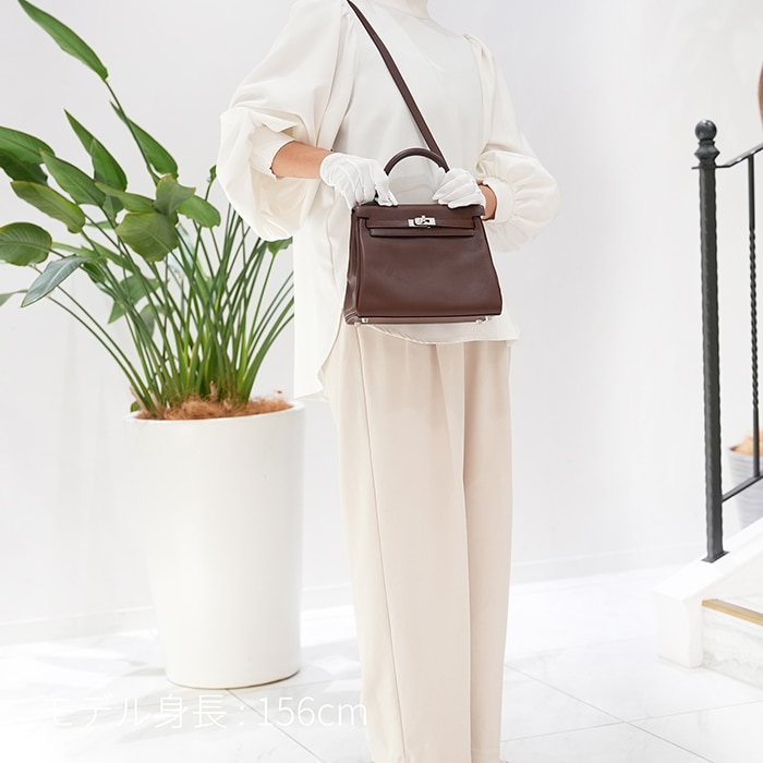 HERMES エルメス ケリー 25 ヴォーシェリー テール シルバー金具【未使用】 28