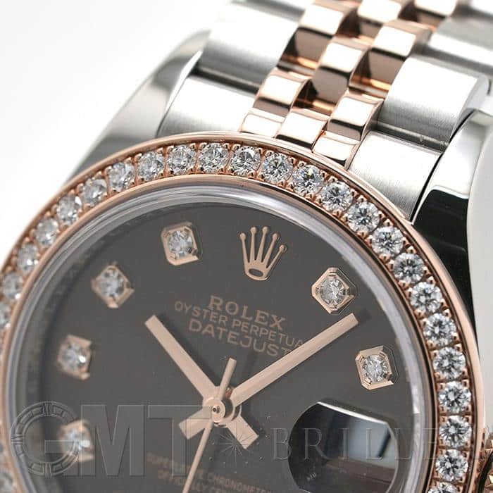 ROLEX ロレックス デイトジャスト 28 279381RBR チョコレート ジュビリーブレス 10Pダイヤ 15