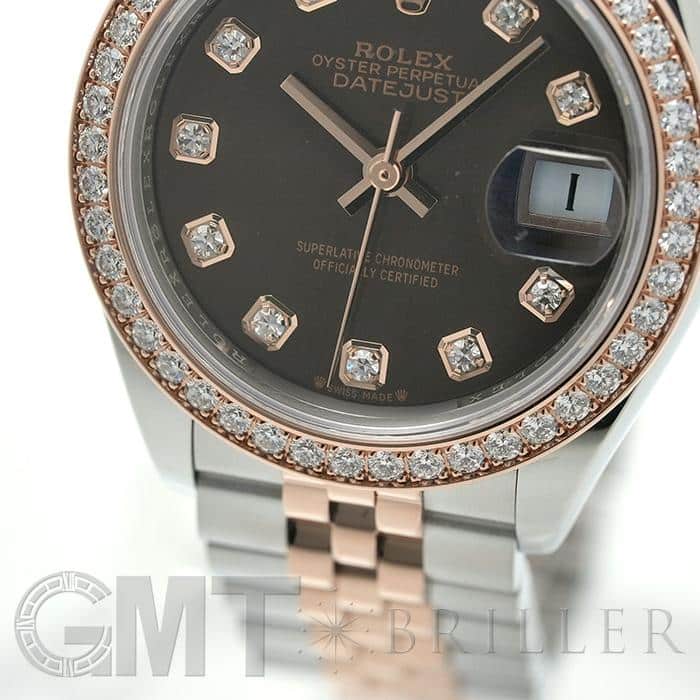 ROLEX ロレックス デイトジャスト 28 279381RBR チョコレート ジュビリーブレス 10Pダイヤ 18