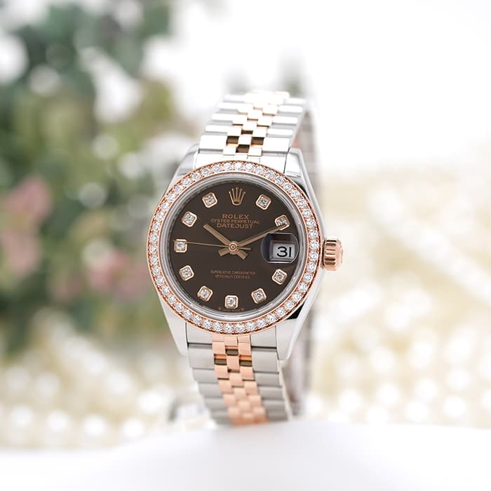 ROLEX ロレックス デイトジャスト 28 279381RBR チョコレート ジュビリーブレス 10Pダイヤ 2