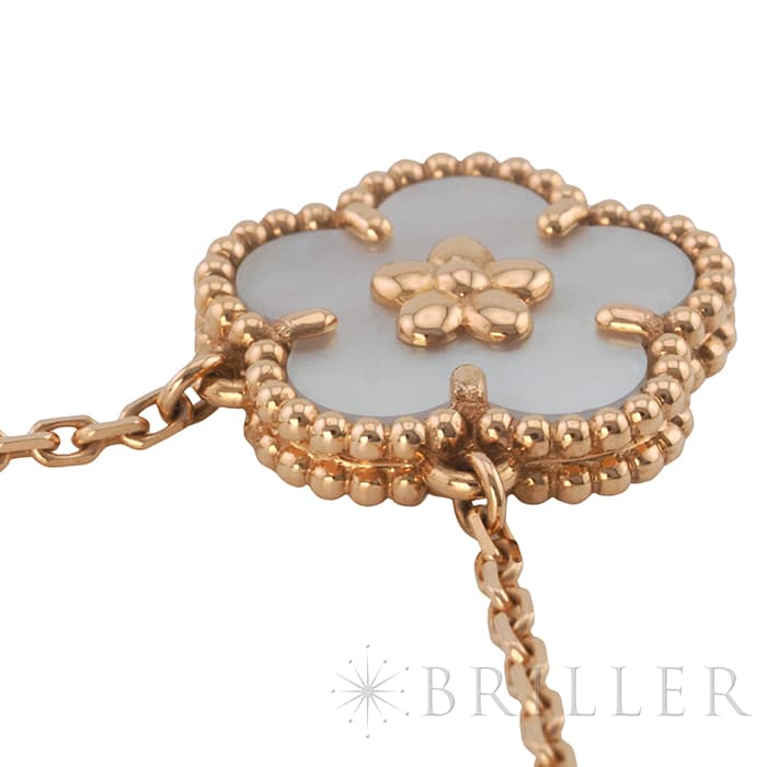 Van Cleef & Arpels ヴァン クリーフ&アーペル ラッキー ラッキー スプリング ペンダント ネックレス プラムブロッサム  ローズゴールド マザーオブパール VCARP9X100 4