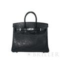 HERMES エルメス バーキン 25 オーストリッチ ノワール シルバー金具 メイン