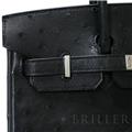 HERMES エルメス バーキン 25 オーストリッチ ノワール シルバー金具 12