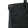 HERMES エルメス バーキン 25 オーストリッチ ノワール シルバー金具 15