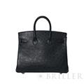 HERMES エルメス バーキン 25 オーストリッチ ノワール シルバー金具 1