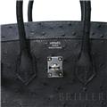 HERMES エルメス バーキン 25 オーストリッチ ノワール シルバー金具 3