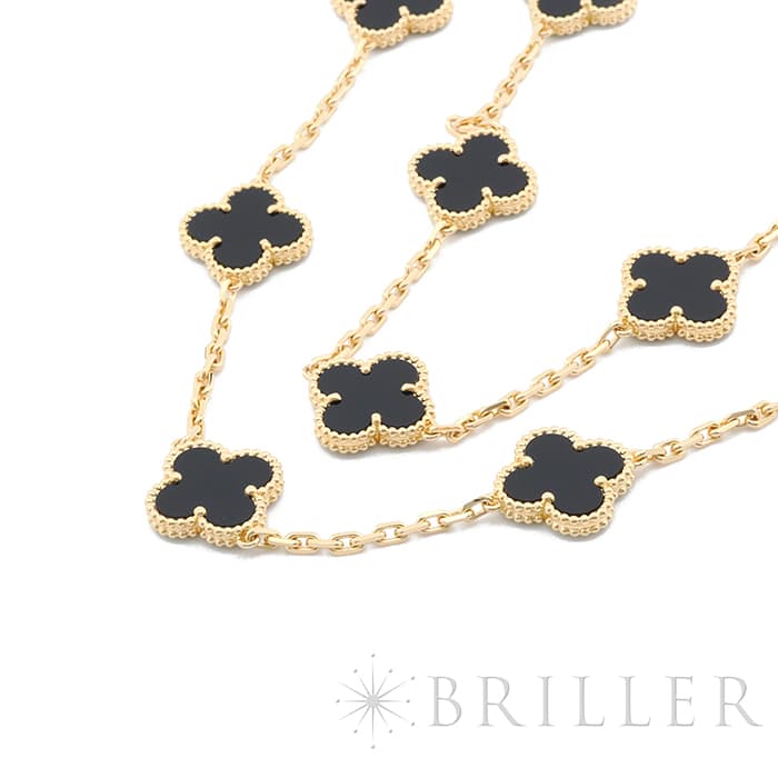 Van Cleef & Arpels ヴァン クリーフ&アーペル アルハンブラ ヴィンテージ アルハンブラ ロングネックレス 20モチーフ イエローゴールド オニキス VCARA43100 12