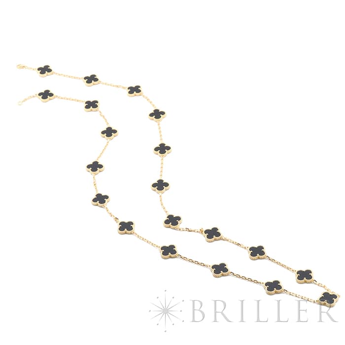 Van Cleef & Arpels ヴァン クリーフ&アーペル アルハンブラ ヴィンテージ アルハンブラ ロングネックレス 20モチーフ イエローゴールド オニキス VCARA43100 13