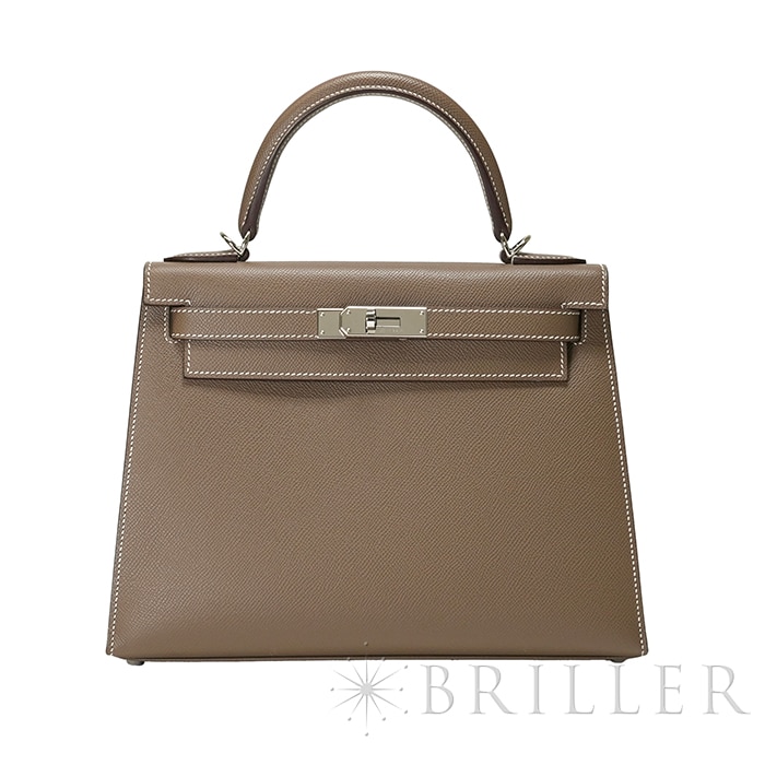 HERMES エルメス ケリー 28 エプソン エトゥープ シルバー金具 メイン
