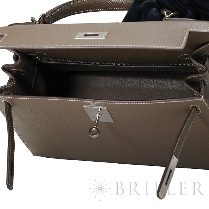 HERMES エルメス ケリー 28 エプソン エトゥープ シルバー金具 4
