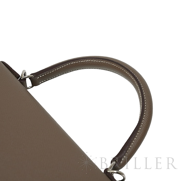 HERMES エルメス ケリー 28 エプソン エトゥープ シルバー金具 8