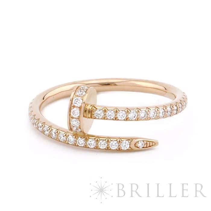 中古)CARTIER カルティエ ジュストアンクル リング セミパヴェ ピンク 