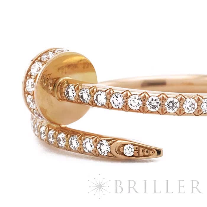 CARTIER カルティエ ジュストアンクル リング スモールモデル ピンクゴールド セミパヴェダイヤモンド 13号 B4231400 9
