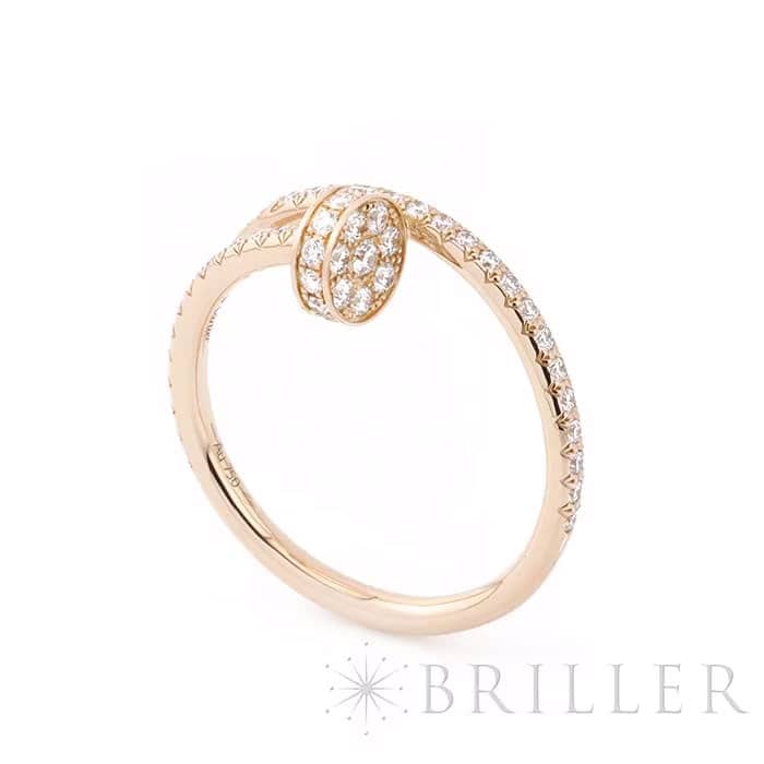 CARTIER カルティエ ジュストアンクル リング スモールモデル ピンクゴールド セミパヴェダイヤモンド 13号 B4231400 10