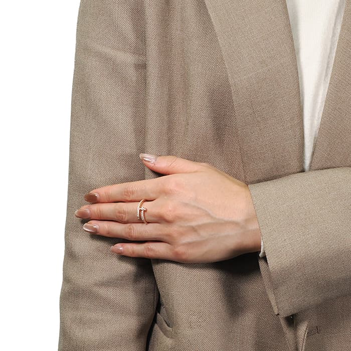 CARTIER カルティエ ジュストアンクル リング スモールモデル ピンクゴールド セミパヴェダイヤモンド 13号 B4231400 13