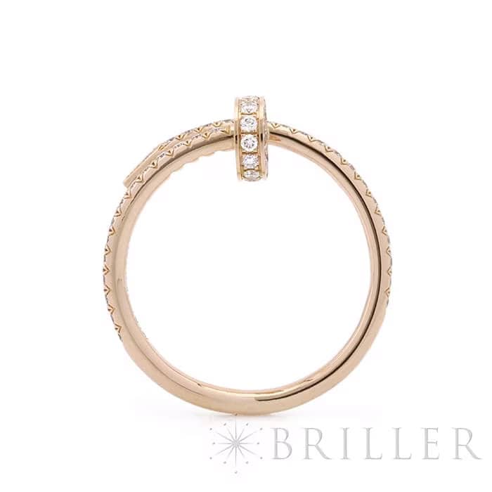 CARTIER カルティエ ジュストアンクル リング スモールモデル ピンクゴールド セミパヴェダイヤモンド 13号 B4231400 3