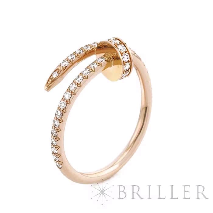 CARTIER カルティエ ジュストアンクル リング スモールモデル ピンクゴールド セミパヴェダイヤモンド 13号 B4231400 4