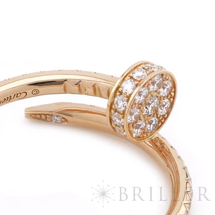 CARTIER カルティエ ジュストアンクル リング スモールモデル ピンクゴールド セミパヴェダイヤモンド 13号 B4231400 6