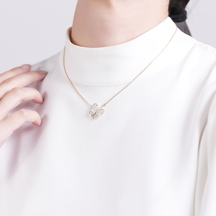 Van Cleef & Arpels ヴァン クリーフ&アーペル ドゥ パピヨン ネックレス イエローゴールド ダイヤモンド VCARP3DP00 14
