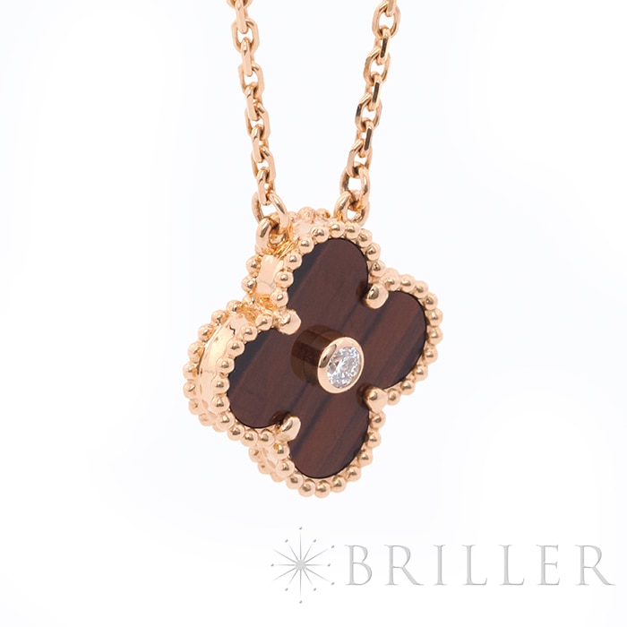 Van Cleef & Arpels ヴァン クリーフ&アーペル アルハンブラ ヴィンテージアルハンブラ ペンダント 2017年 ホリデー限定 ピンクゴールド ブルズアイ ダイヤモンド VCARP0MV00 7