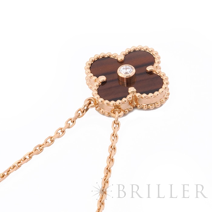 Van Cleef & Arpels ヴァン クリーフ&アーペル アルハンブラ ヴィンテージアルハンブラ ペンダント 2017年 ホリデー限定 ピンクゴールド ブルズアイ ダイヤモンド VCARP0MV00 8