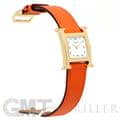 HERMES エルメス Hウォッチ HH1.201.131/SW931 ゴールドプレーテッド オレンジ 9
