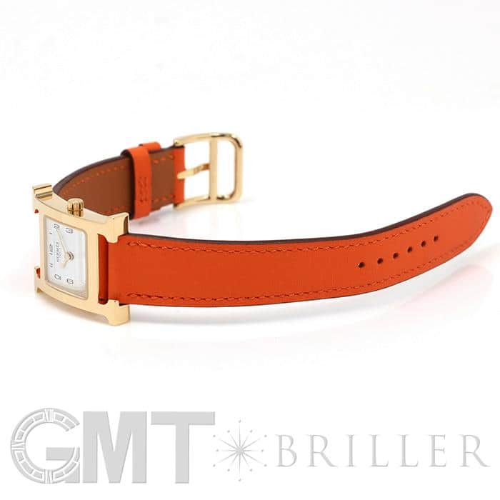 HERMES エルメス Hウォッチ HH1.201.131/SW931 ゴールドプレーテッド オレンジ 13