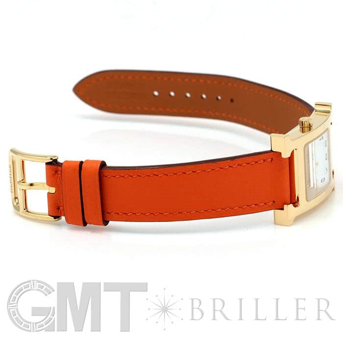 HERMES エルメス Hウォッチ HH1.201.131/SW931 ゴールドプレーテッド オレンジ 15
