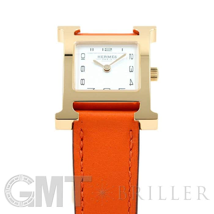HERMES エルメス Hウォッチ HH1.201.131/SW931 ゴールドプレーテッド オレンジ 24