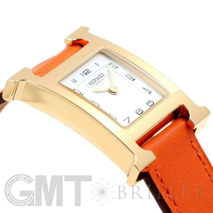 HERMES エルメス Hウォッチ HH1.201.131/SW931 ゴールドプレーテッド オレンジ 25