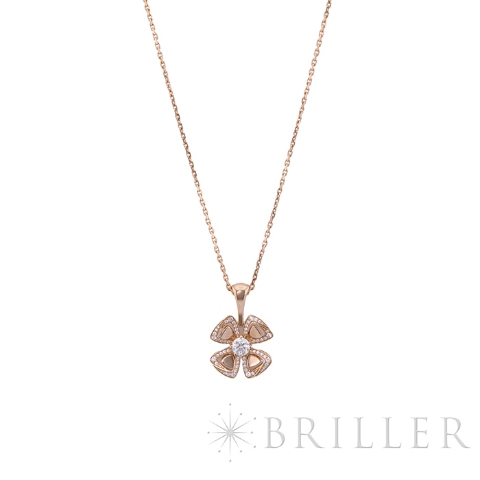 中古)BVLGARI ブルガリ フィオレヴァー ネックレス ピンクゴールド