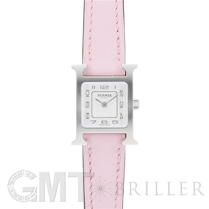 中古)HERMES エルメス Hウォッチ ミニ 21mm ローズサクラ シルバー