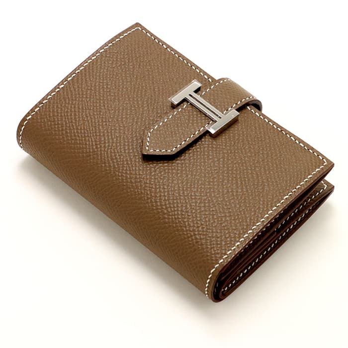 新品)HERMES エルメス ベアン ミニ エプソン エトゥープ シルバー金具 ...