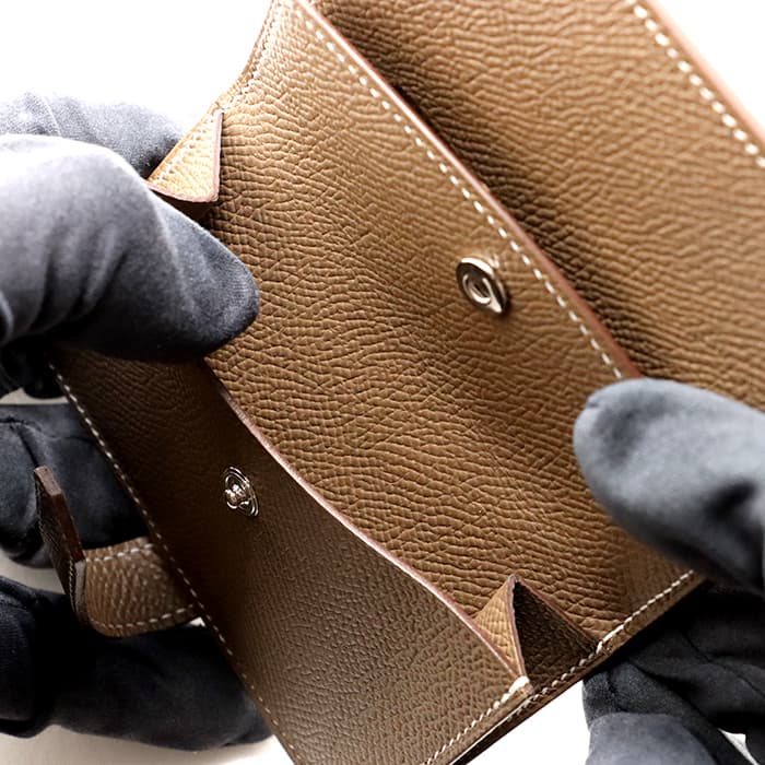 新品)HERMES エルメス ベアン ミニ エプソン エトゥープ シルバー金具 ...