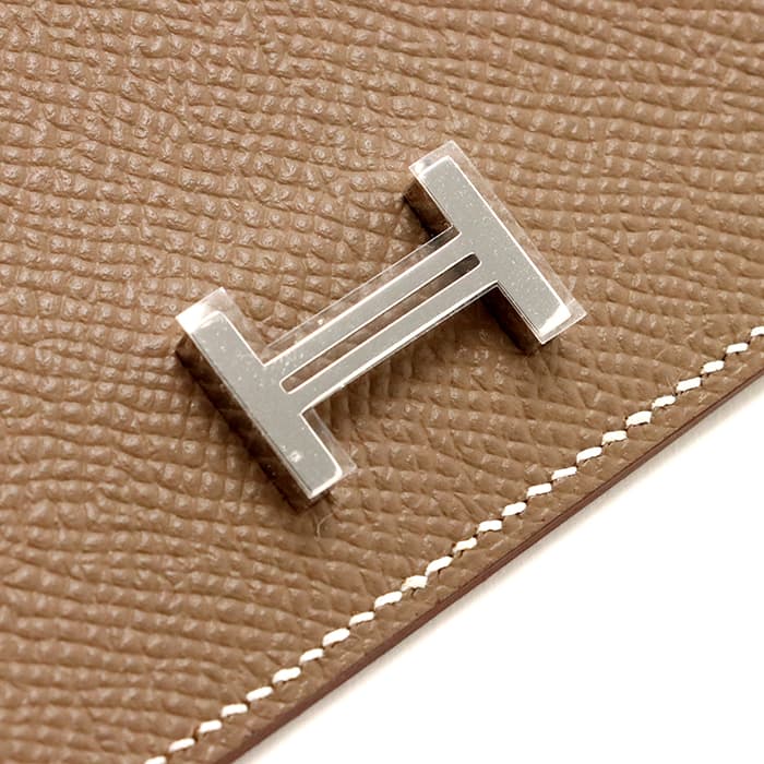 新品)HERMES エルメス ベアン ミニ エプソン エトゥープ シルバー金具 ...