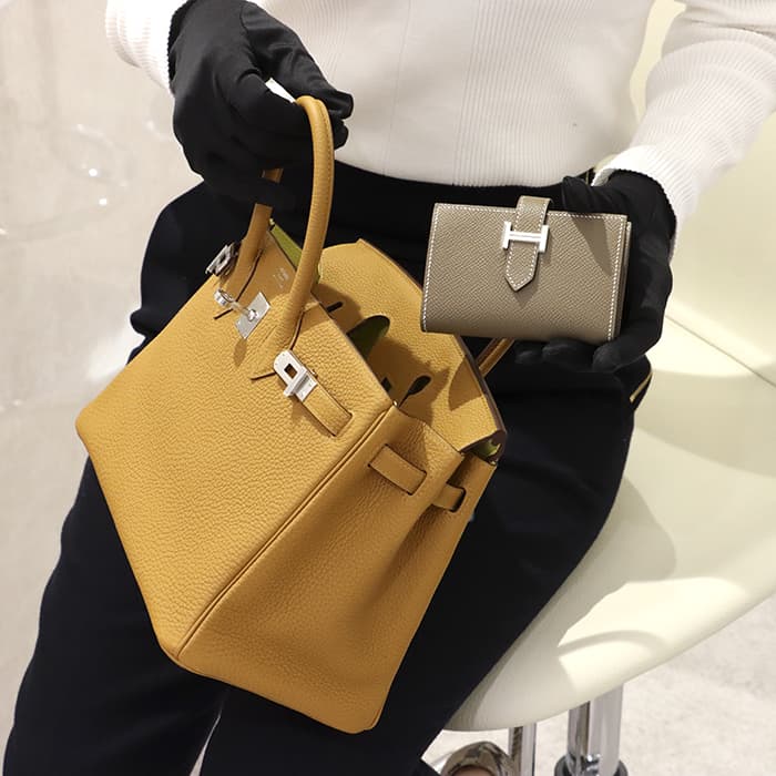 新品)HERMES エルメス ベアン ミニ エプソン エトゥープ シルバー金具 ...